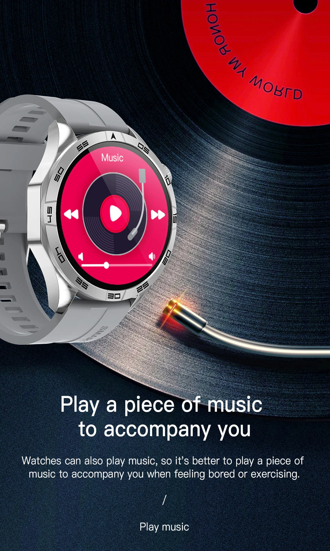 Smart Watch for Men Bluetooth Call Music Play Heart Rate Monitor Outdoor Activities Calorie Tracker Sport Watch