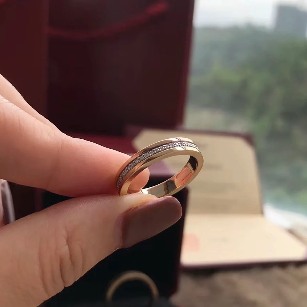 S925 Sterling Silver Tricolor Ring Refers to Men and Women's Luxury Wedding Jewelry Plated With Zircon Fashion Lovers' Gifts