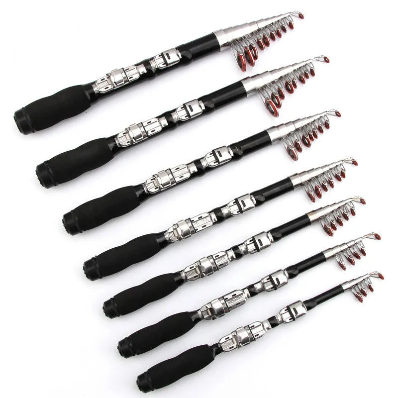 Fishing tools Telescopic Fishing Rod Spinning Fly Carp Feeder Carbon Fiber Pesca 1.2M 1.5M 1.7M 1.9M 2.1M Mini Travel Reel Seat