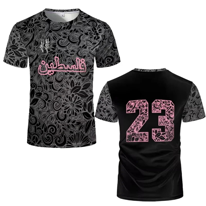 Palestine Football Jersey T Shirts Adult & Kids New Summer Digital Print Soccer Uniforms Casual Sports Palestinian Flag Gym Tops