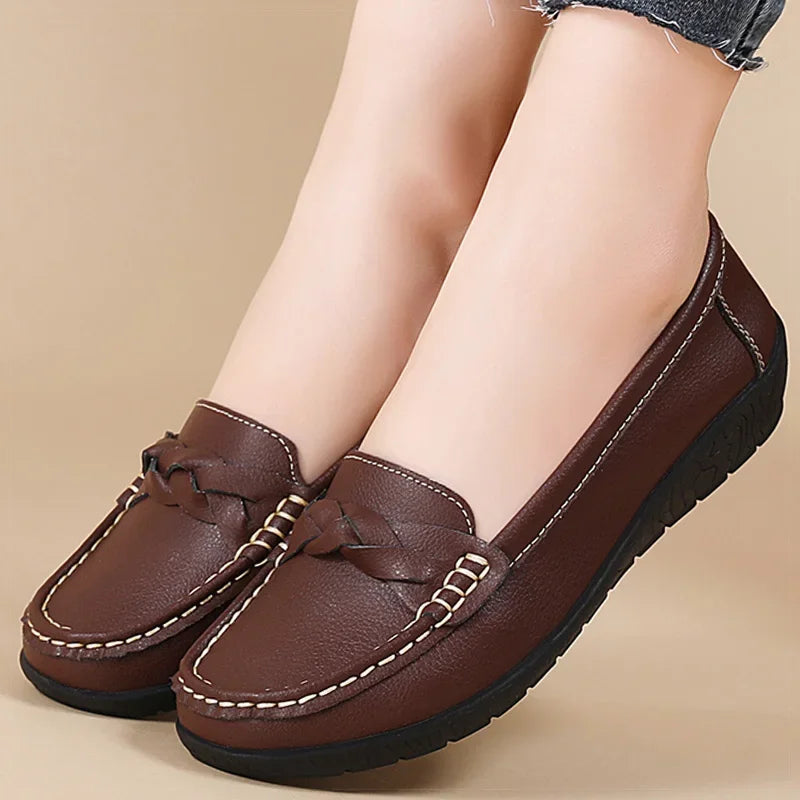Women Shoes Soft Leather Women's Loafer 2025 New Flats Slip On Casual Shoes Flat Shoes Women White Footwear Zapatos De Mujer