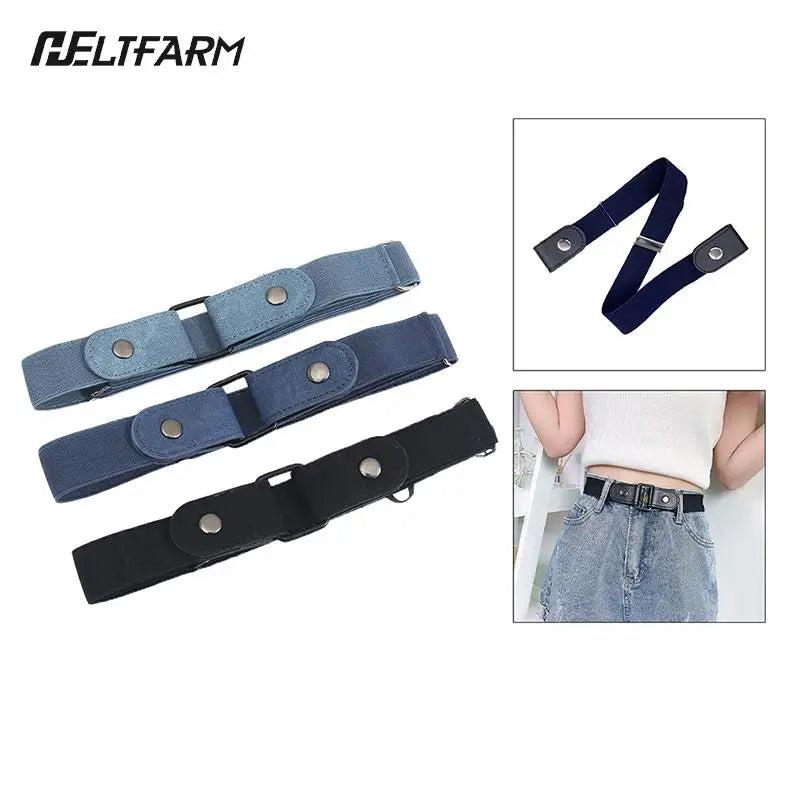 Buckle-Free Waist Belt For Jeans Pants,No Buckle Stretch Elastic Waist Belt For Women/Men,No Hassle Belt