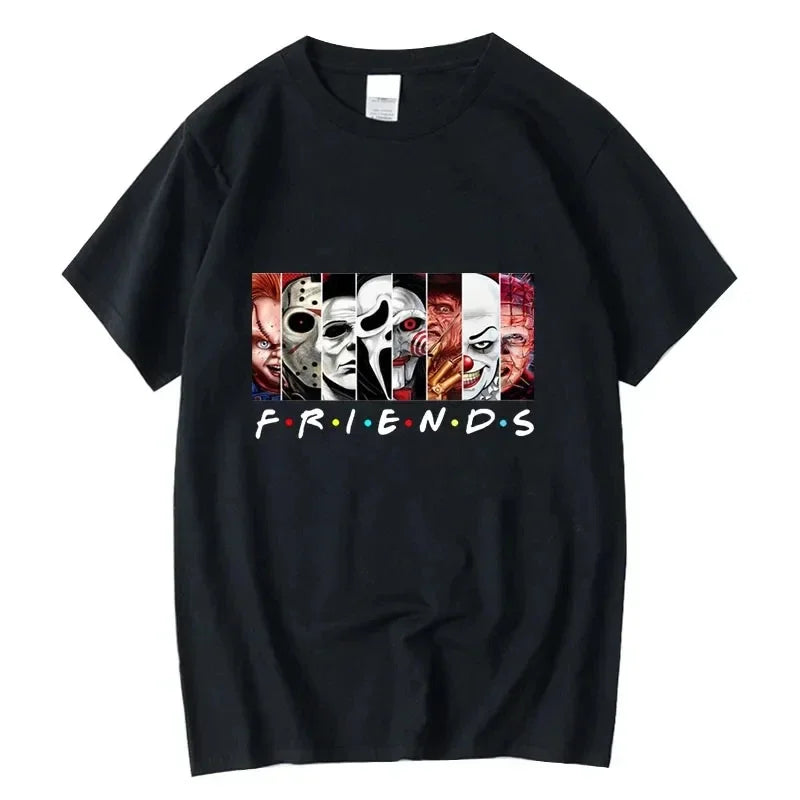 High quality men's T-shirts 100% pure cotton T-shirts fun friend printed T-shirts cool round neck men's T-shirts streetwear