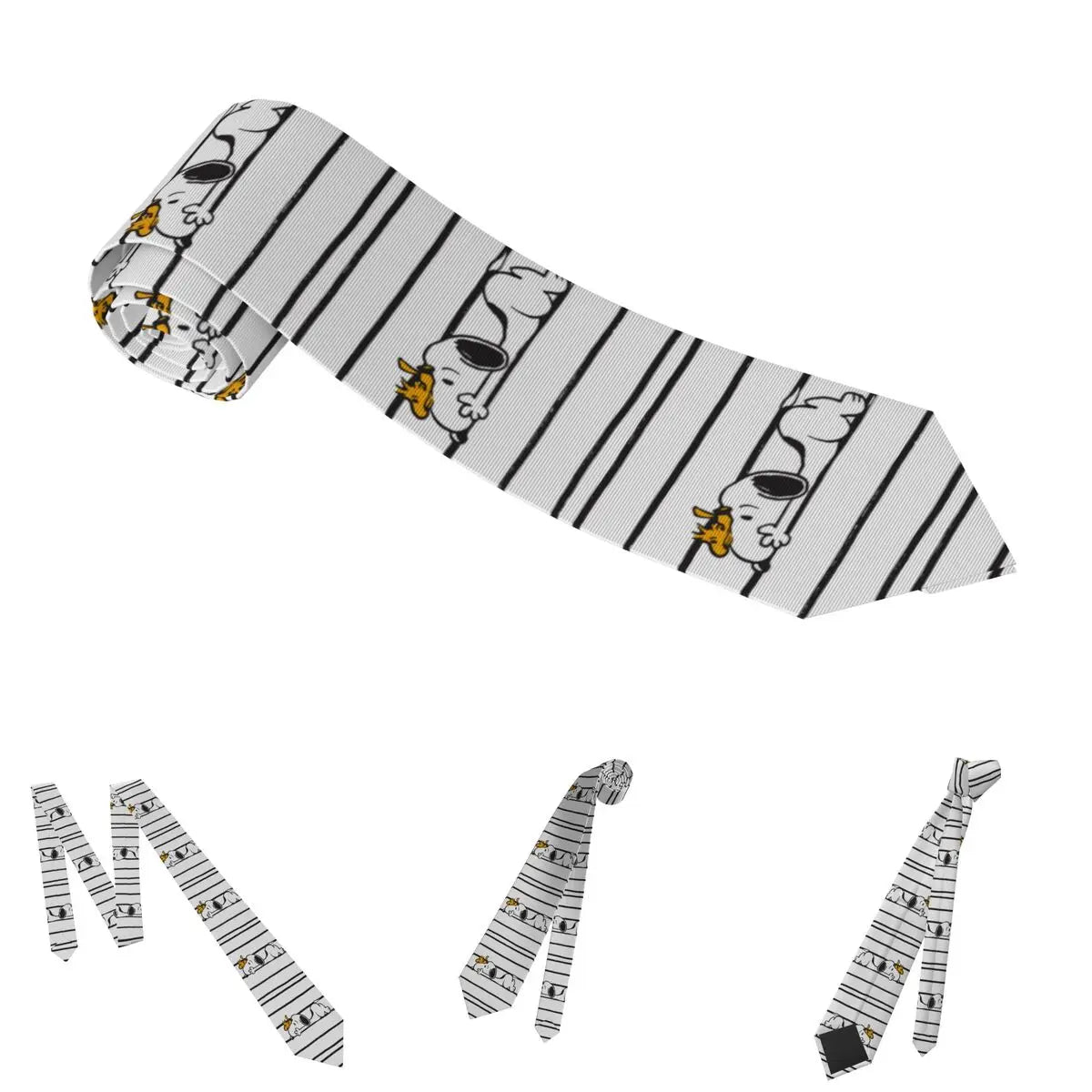 Snoopys & Woodstock Smile Giggle Laugh Neckties Silk 8 cm Neck Tie for Mens Shirt Accessories Cravat Wedding Accessories Office
