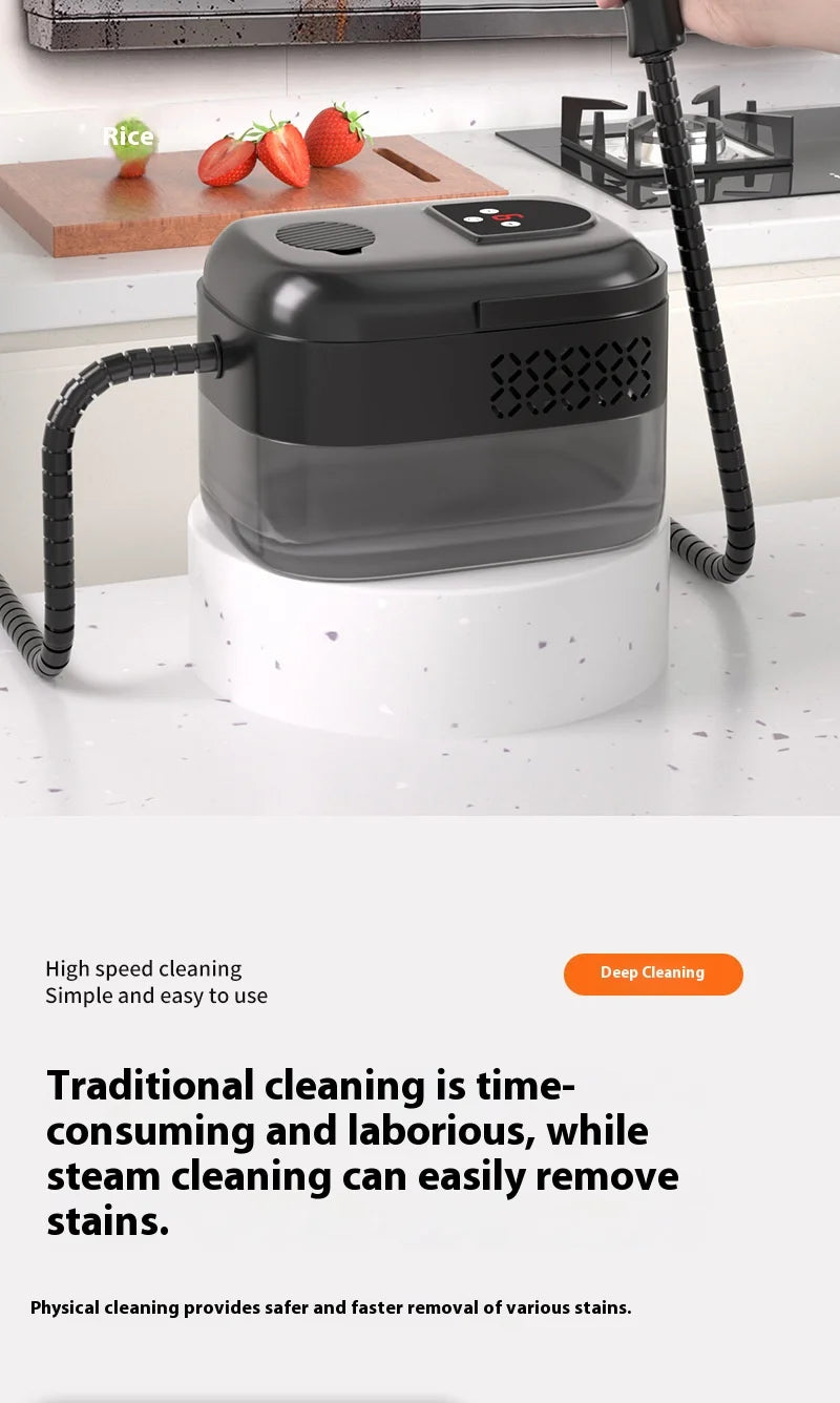 HOMEFISH 2500W Handhled Steam Cleaner High Pressure and Temperature For Household Kitchen Hood Car Smart Jet Washer