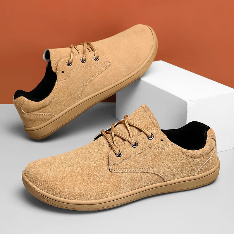Barefoot Men's Sneakers With Wide Toe Nose Feet Minimalist Cow Suede Leather Upper Casual Man Shoes Footwear For Woman