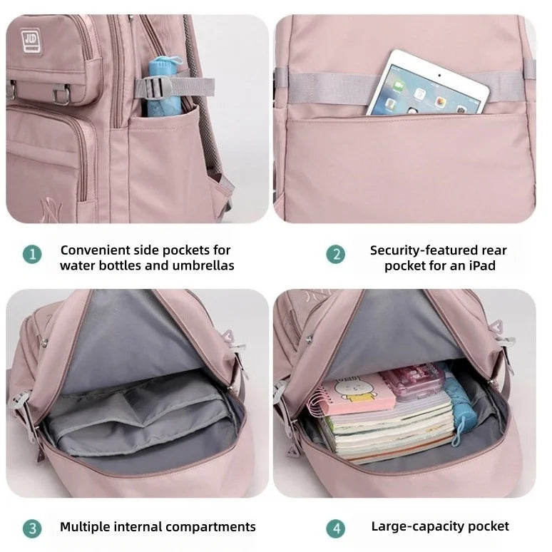School Bag for Students Large Capacity Secondary School Pupils Backpack Lightweight Reduces Burden and Stress