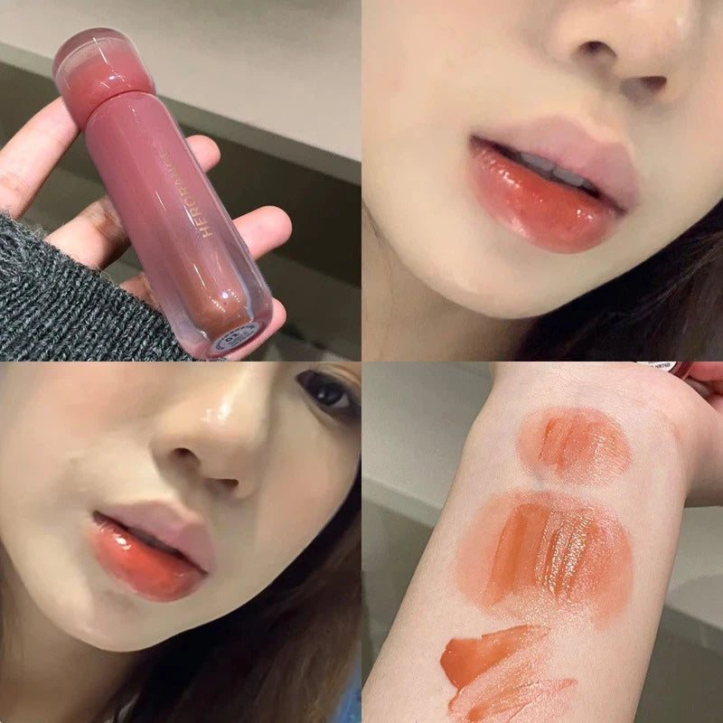 Smoked Grape Purple Red Lip Glaze Mirror Water Lip Gloss Moisturizing Liquid Lipstick Clear Tint Makeup Korean Women Cosmetics