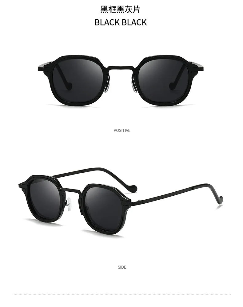 2025 New Small Square Polarized Sun Glasses For Men Women Retro Steampunk Sunglass Metal Frame Eyewear Oculos De Sol UV400 TAC