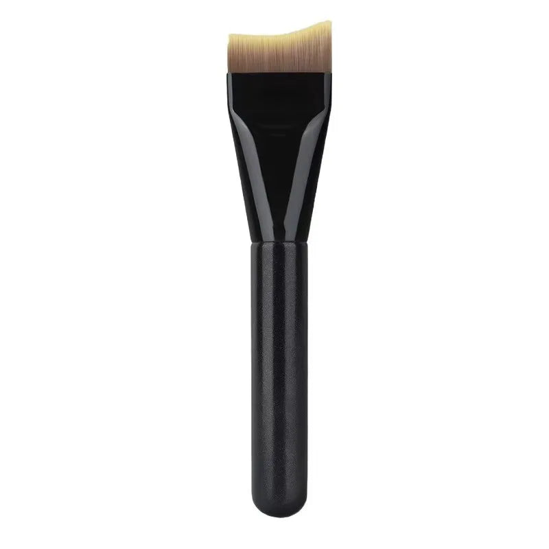 1PCS Ultra Thin Crescent Foundation Brush Lightweight Face Contour Brush Black Handle Contour Brush Mixed Foundation Cream Tool