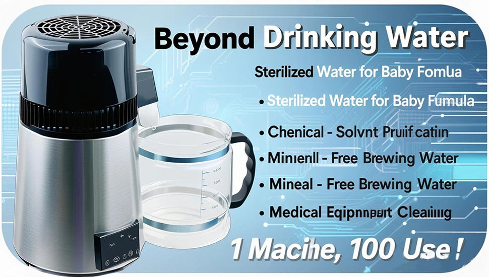4L Water Distiller Purifier Filter For Three screen touch Display Stainless Steel Cooler Office Home Use Prevent Burning Dry