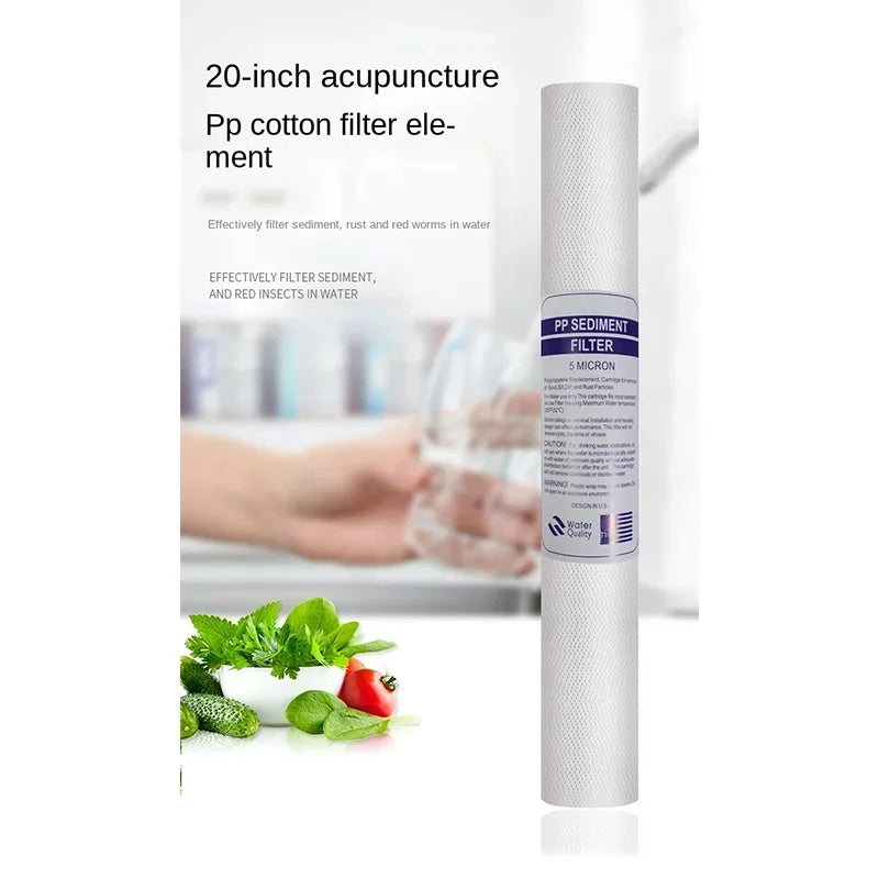 5pcs 20" Water Purifier 20 Inch 5 Micron Sediment Water Filter Cartridge Pp Cotton Filter Water Filter System