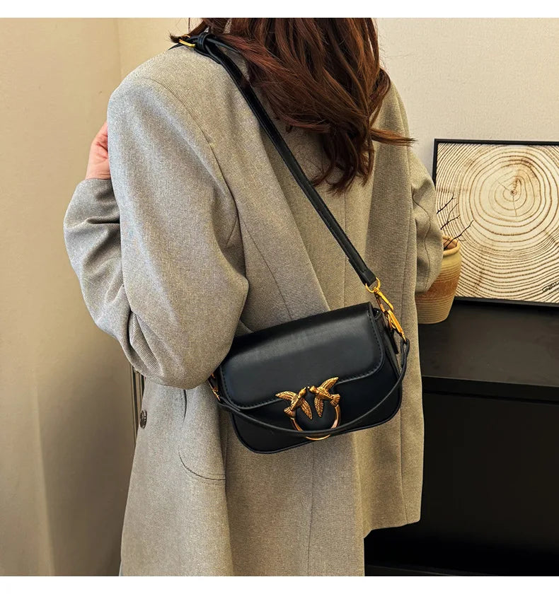 Ladies' Handbag, Swallow Bag, High-end, Fashionable, Versatile, Single Shoulder Crossbody Bag, Small Square Bag, Commuting Bag