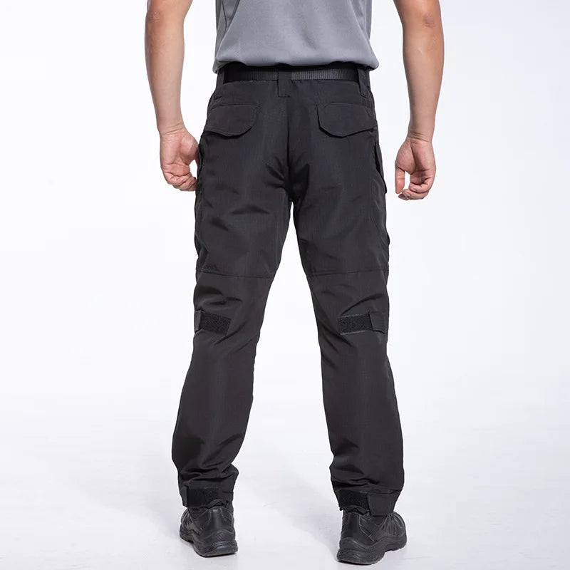 Men's Spring Autumn Tactical Pants Outdoor Work Cargo Trousers for Hiking Camping Climbing Hunting Waterproof with Multi-Pockets