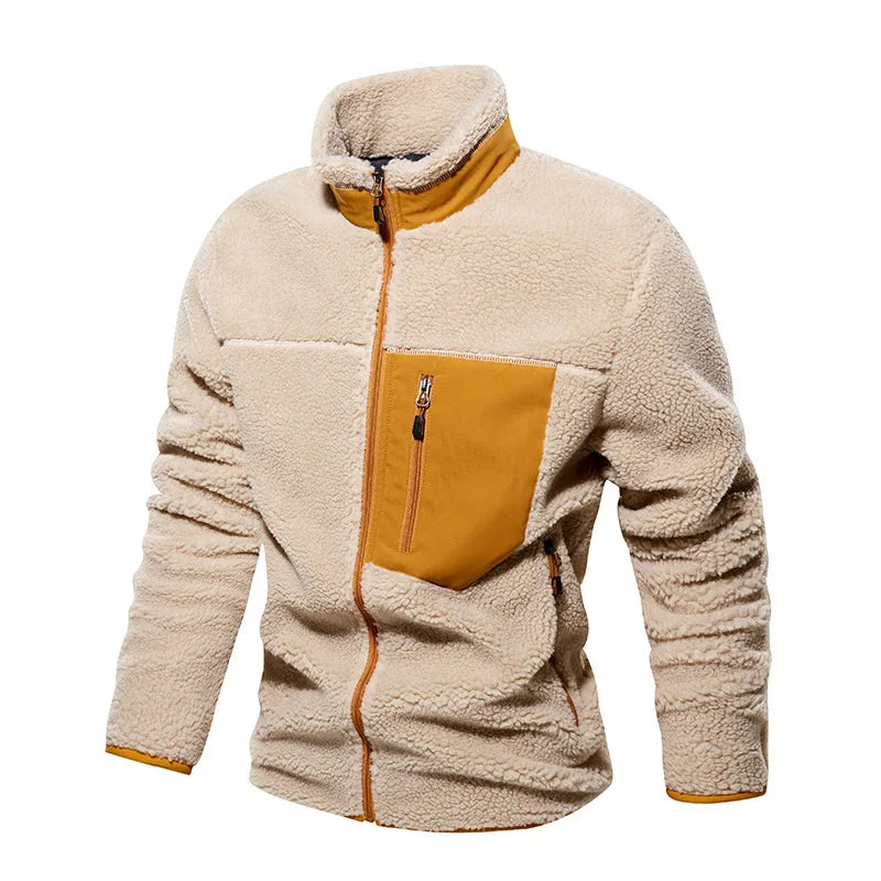 Winter Imitation Lamb Wool Jackets Men's Outdoor Sweater Cashmere Jacket Windproof Coldproof Warm and Comfortable Coats for Men
