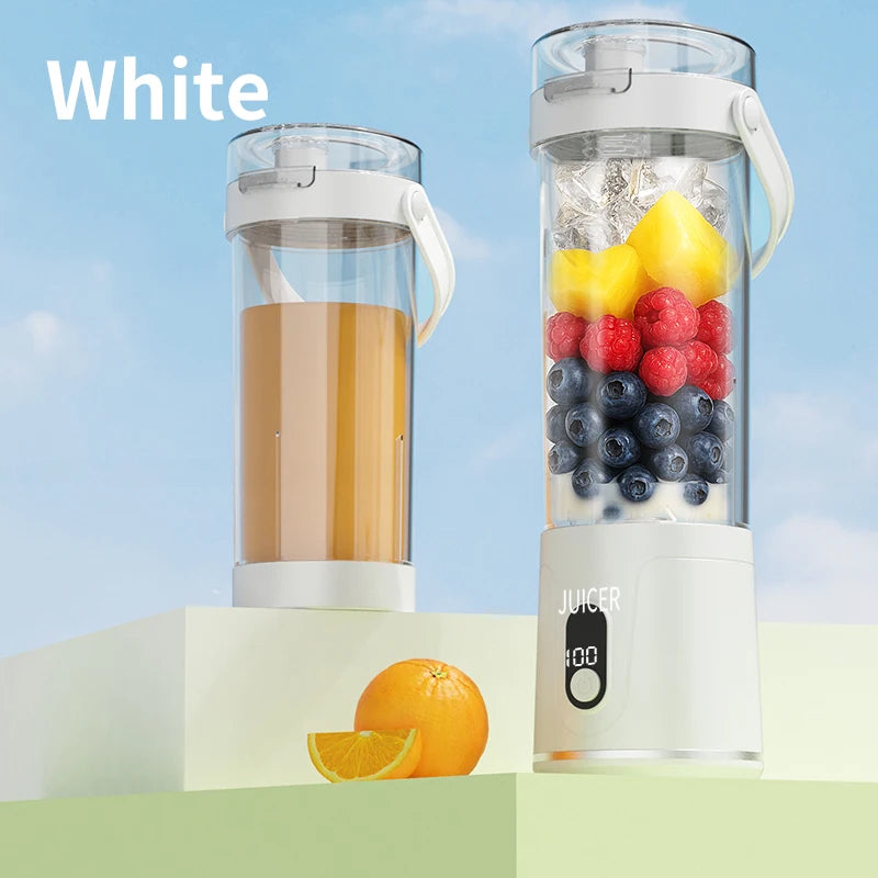 12Blades Portable Blender 2Cups for Travel Portable Electric Juicer Mixer Usb Charge Fresh Fruit Juice Personal Blender Smoothie