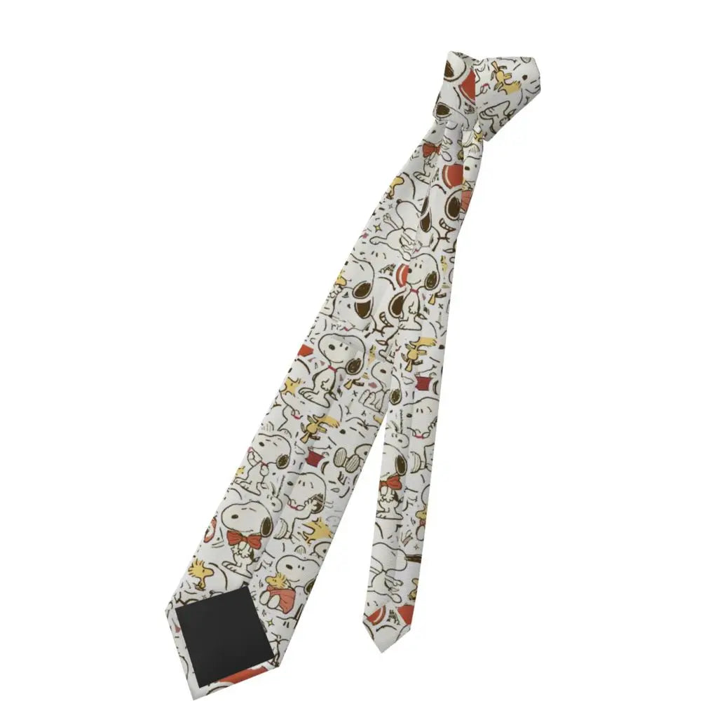 Snoopys & Woodstock Smile Giggle Laugh Neckties Silk 8 cm Neck Tie for Mens Shirt Accessories Cravat Wedding Accessories Office