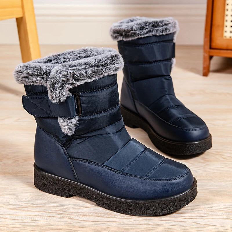 Women's Waterproof Winter Snow Boots Non Slip Platform Warm Ankle Boots Women Thicken Plush Cotton Padded Shoes Botas De Mujer