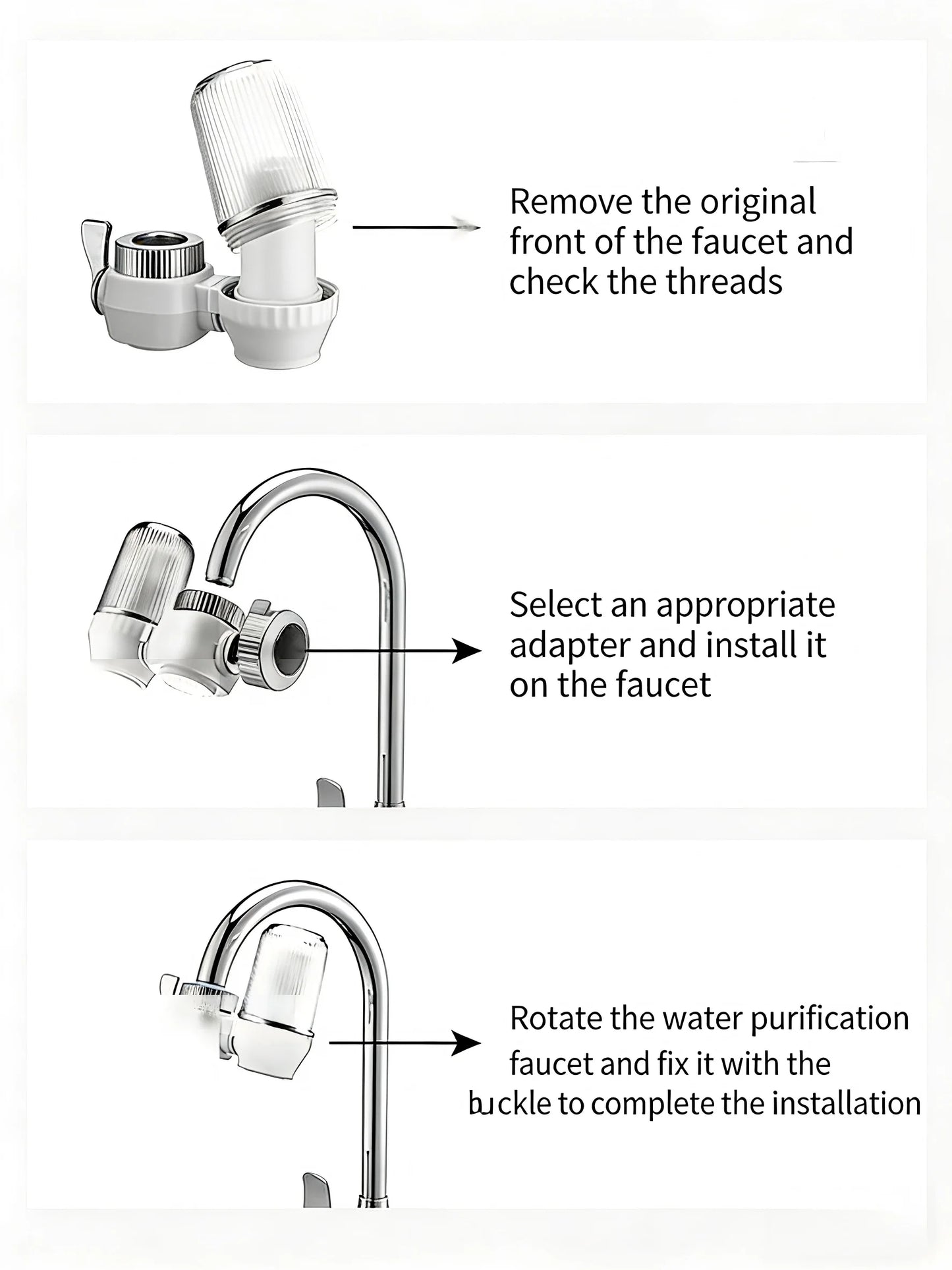 Faucet Tap Water Filter Purifier Removable Washable Filter Small Physical Filtering For Home Kictchen