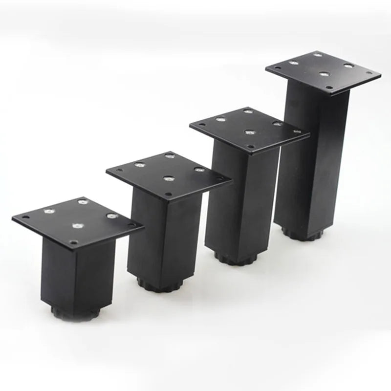 4Pcs/Set 6-40cm Aluminum Metal Furniture Legs Cabinet Feet Table Adjustable Triangle Base with Screws For Table Sofa Bed Cabinet