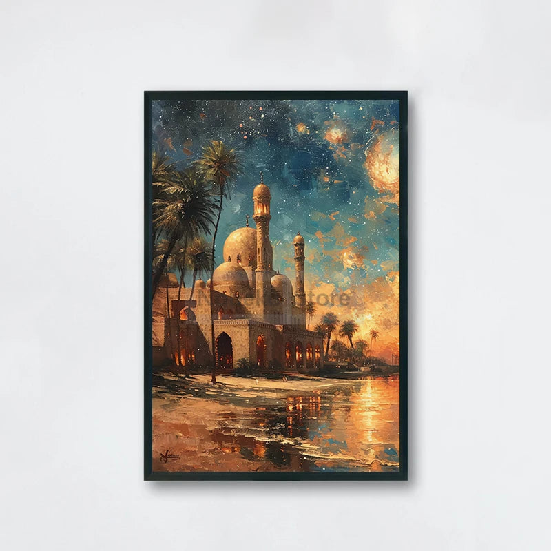Islamic Architecture Mosque Poster Islamic Arabian Fusion Religious Prints Canvas Painting Wall Pictures Home Room Modern Decor