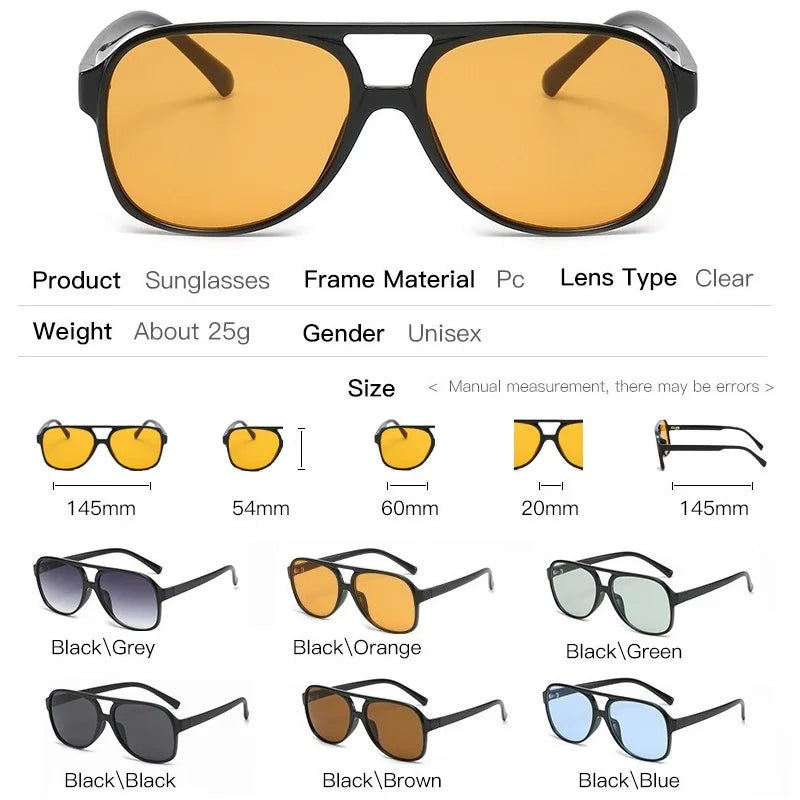 Retro Polarized Sunglasses for Men's Women's Large Frame Classic 90s Vintage Pilot Driving Eyewaer UV400 Protective Sun glasses