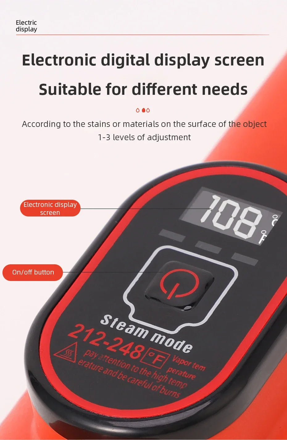 Handheld Steam Cleaner High-Pressure and High-Temperature Sterilization 1200W Household Air Conditioner Kitchen Hood Washer Gun