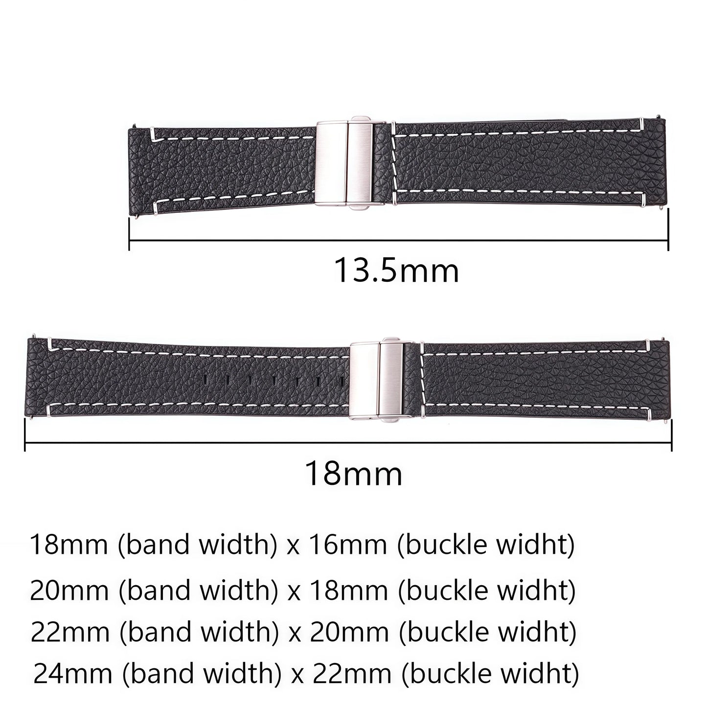 Genuin Leather Watchband For Huawei Samsung Watch Strap 18mm 24mm 22mm Women Men Black Brown Soft Cowhide Bracelet