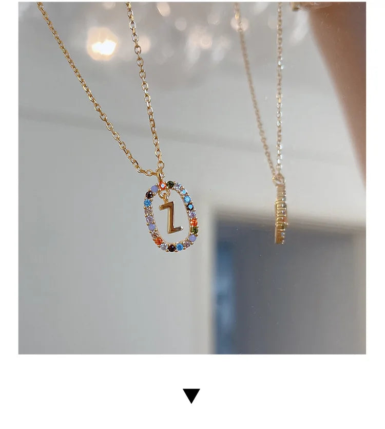 925 Sterling Silver Gold Letters A - Z Initial M S C K Alphabet Pendente Long Chain Necklace Say My Name Fine Jewelry