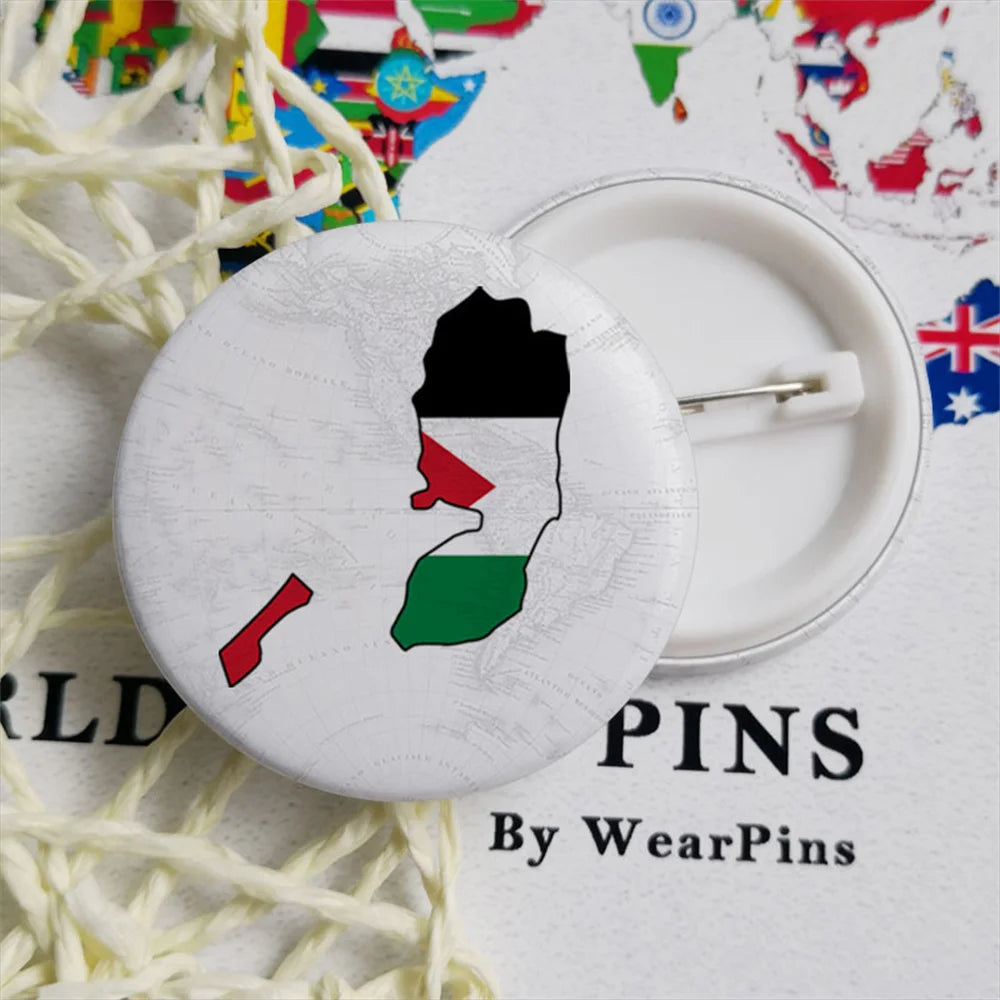 Palestine Flag Pin Palestine Rainbow Map Tinplate Badge Palestine Pin Clothing Hat Bag Accessories Home decoration