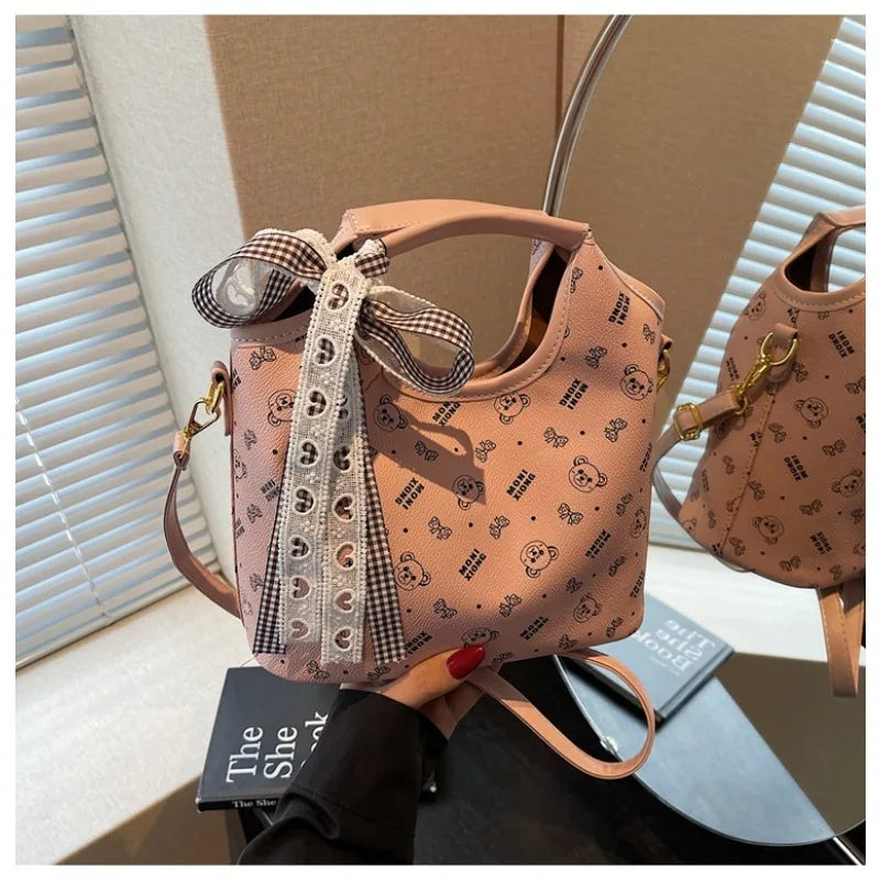Popular bags for women, new fashionable French printed armpit tote bag, minimalist handbag, diagonal cross bag