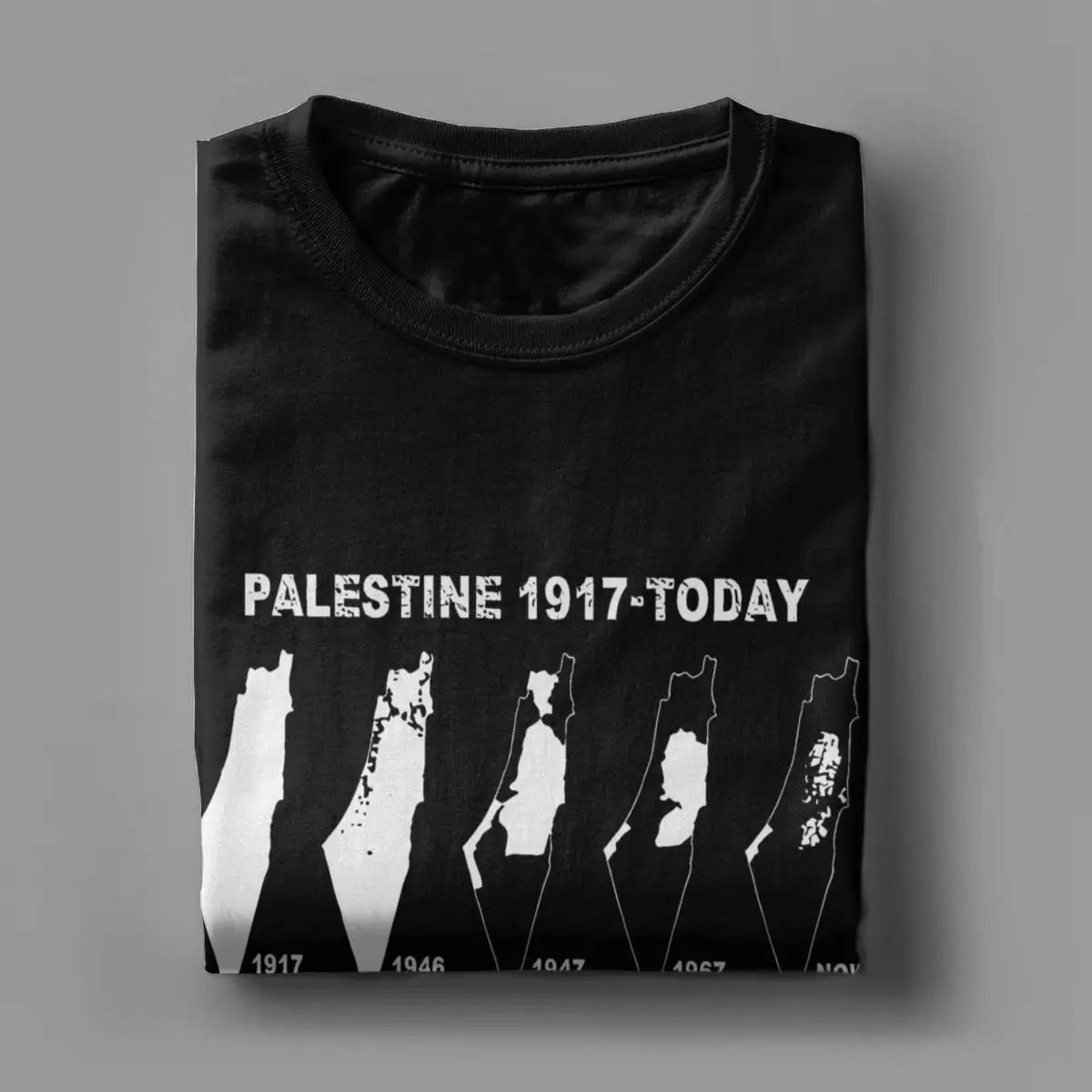 Palestine Map Land Since 1917 Men's T Shirts Palestinian Vintage Tees Short Sleeve O Neck T-Shirt 100% Cotton Gift Idea Clothing