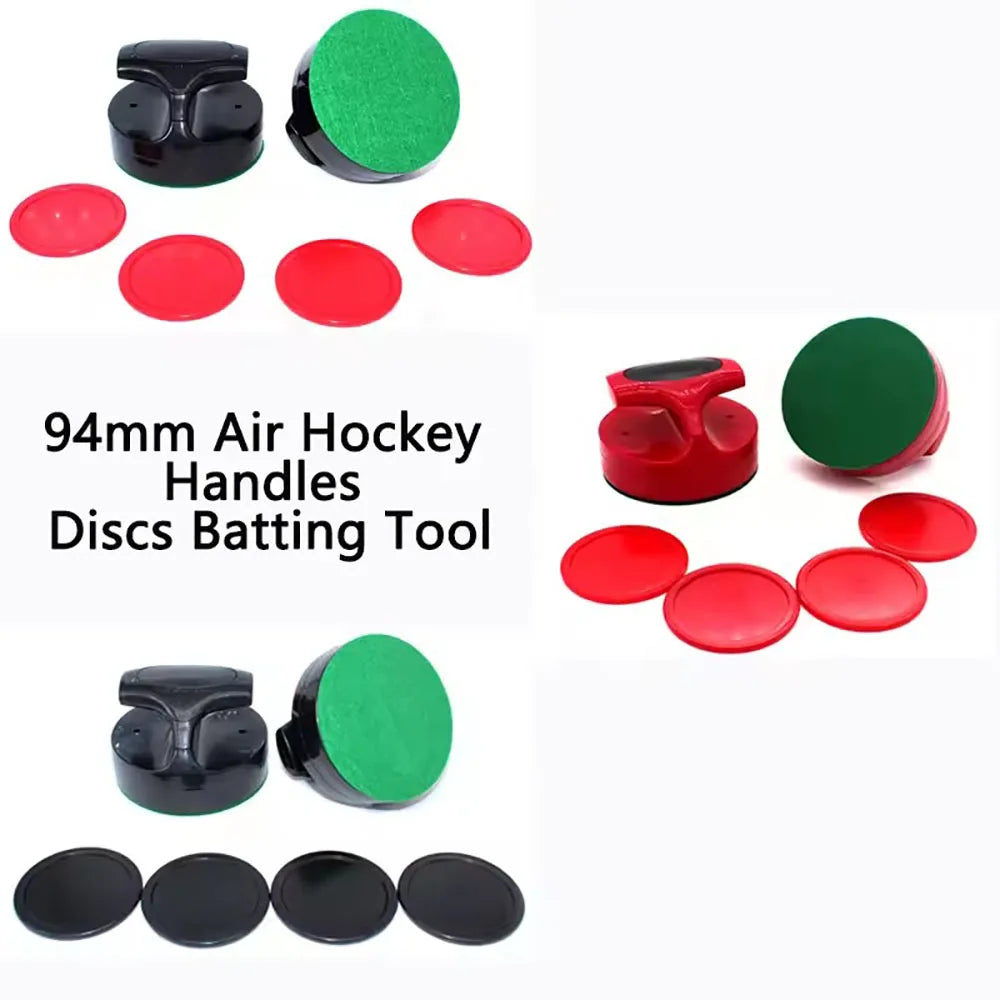 Air Hockey Pushers and Hockey Discs, Large Goalkeeper Handles, Pallets, Game Table Spare Accessories (2 Strike 4 Puck)