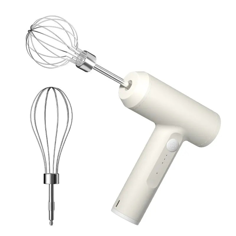 Cordless Hand Mixer One Touch Off Handheld Electric Whisk with 3 Speed Modes Hand Held Egg Beater with 2 Detachable Stir Whisks