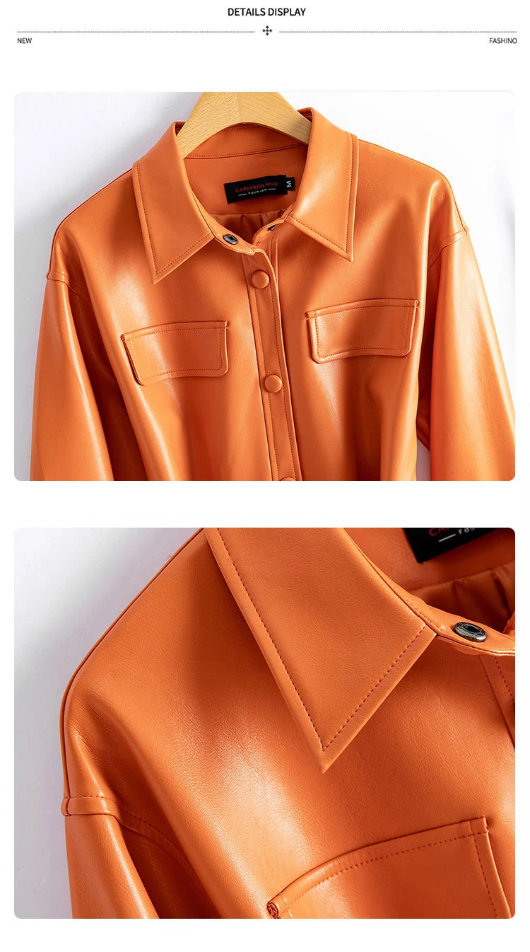 Sheepskin Leather Jacket Women Fashion Irregular Turn-down Collar Lace-up Belt Chic Office Ladies Real Split Leather Jacket Coat