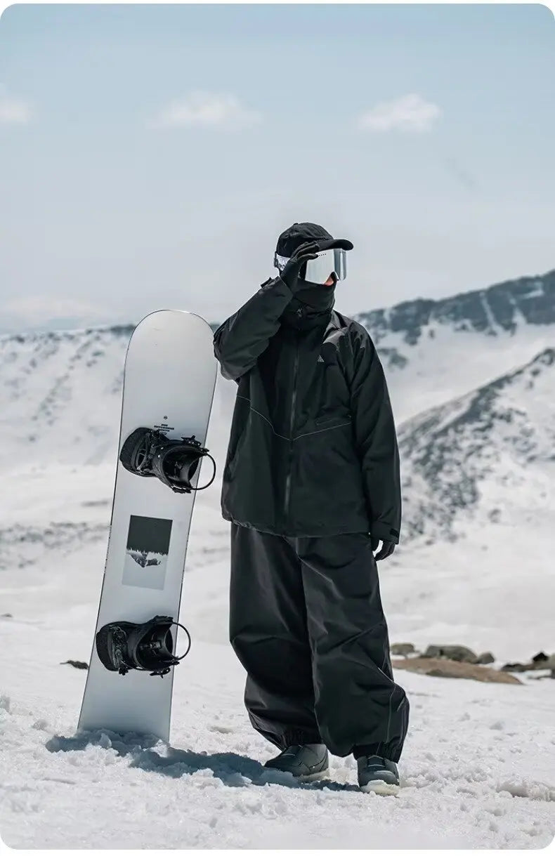 Ski Pants Men's Women's Single Board Waterproof Loose Fit Wear Resistant Professional Double Board Ski Pants