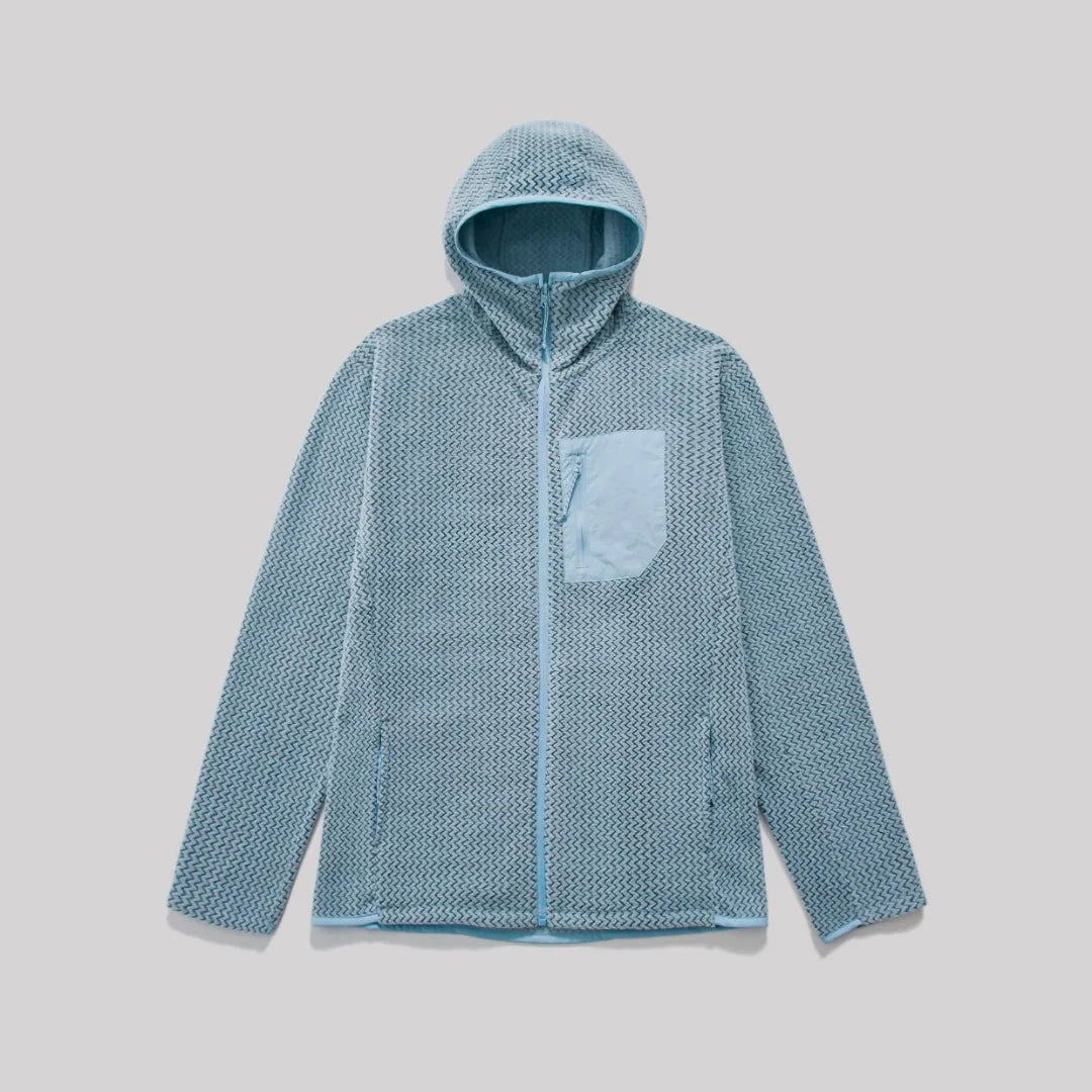 Winter Outdoor Windproof Wavy - Patterned Stand - Collar Zip - Up Jacket Unisex Loose-fitting Casual Warm Windproof Jacket.