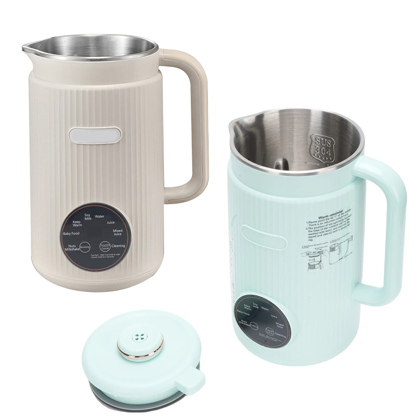 Soy Milk Maker 8-in-1 Programmable Blender with Digital Display 12 Stainless Steel Blades Auto Cleaning 8H Keep Warm Function fo