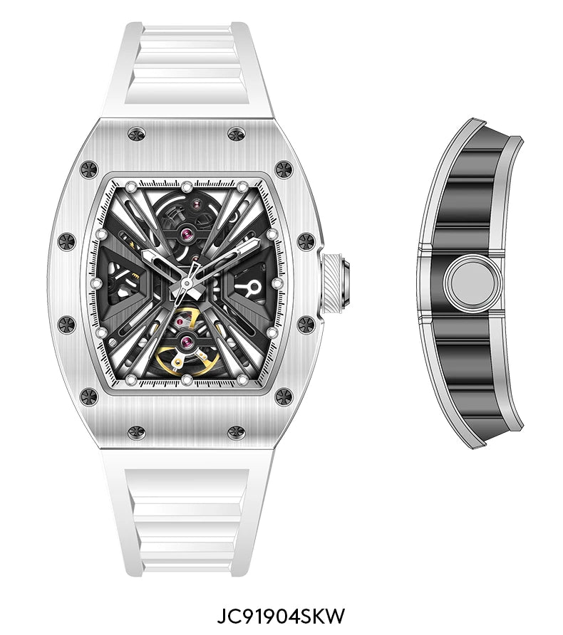 Watch for Men Skeleton Mechanical Sports Watches Men's Luminous Waterproof Automatic Wristwatch Steel Case Relogio Masculino