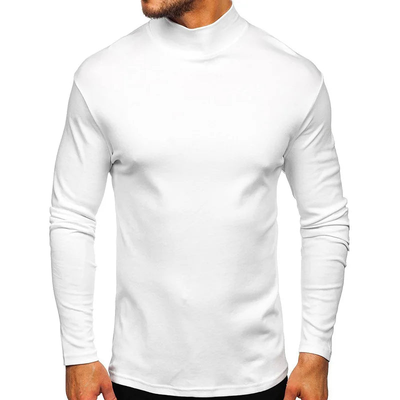 Thermal Underwear Tops Men Winter Clothes Thermal Shirt Autumn Men's Winter Tights High Neck Thin Slim Fit Long Sleeve T-shirt
