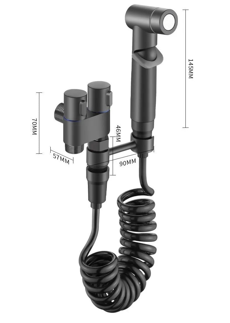 Toilet Cleaning Bidet Toilet Sprayer Set Water Portable Handheld Bidet Sprayer Shower Double Outlet Angle Valve Accessories