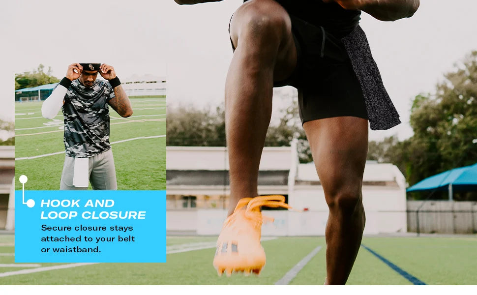 Football Towel Football Field Towel with Hook & Loop Fastener Super Water Absorption Sports Sweat Cotton Towel for Football Golf