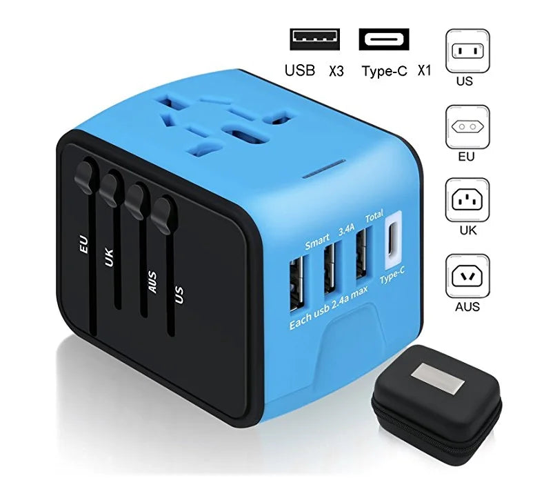Travel Bag Electronic Gift Bag Adapter Plug Type C Travel Adapter Universal AC Socket Hot 3 Port USB Adapter all in one