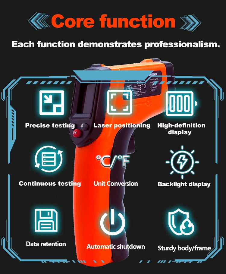 Digital Infrared Thermometer Laser termometro Pyrometer Gun Non-Contact Laser Temperature Meter gauge Tools -50~400℃
