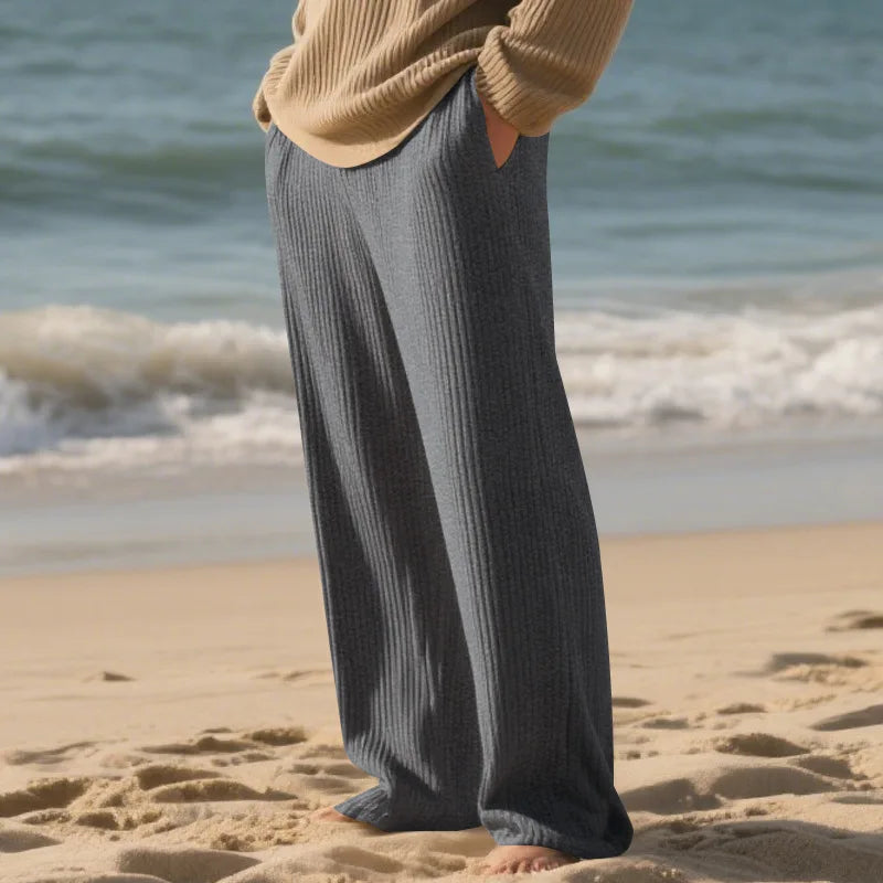 European and American Independent Station Men's Casual Trousers Loose Straight Pants Pit Strips Jacquard Wide Leg Pants