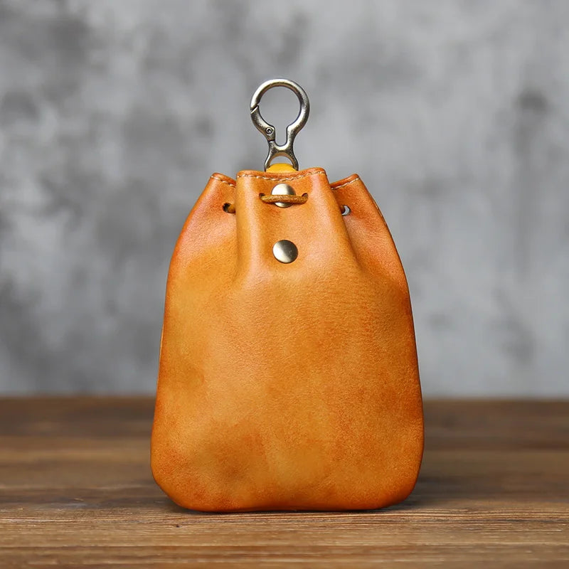 Genuine Leather Key Bag  First-layer Cowhide Coin Purse Simple Waist Bag Creative Lucky Bag Card Bag