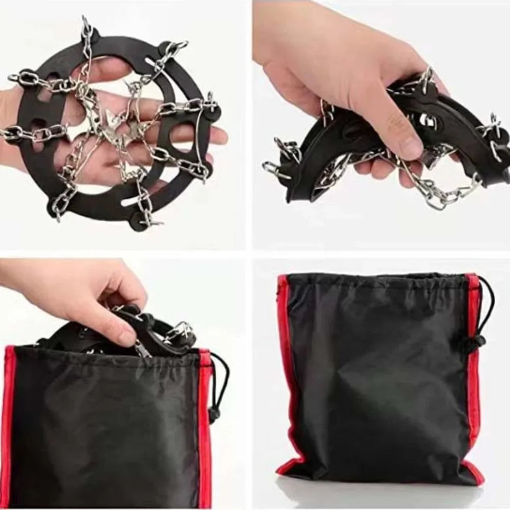 Winter Outdoor Hiking Climbing Snow Spikes Crampons Cleats Chain Claws Grips Boots Cover Ice Gripper Spike for Shoes Anti Slip