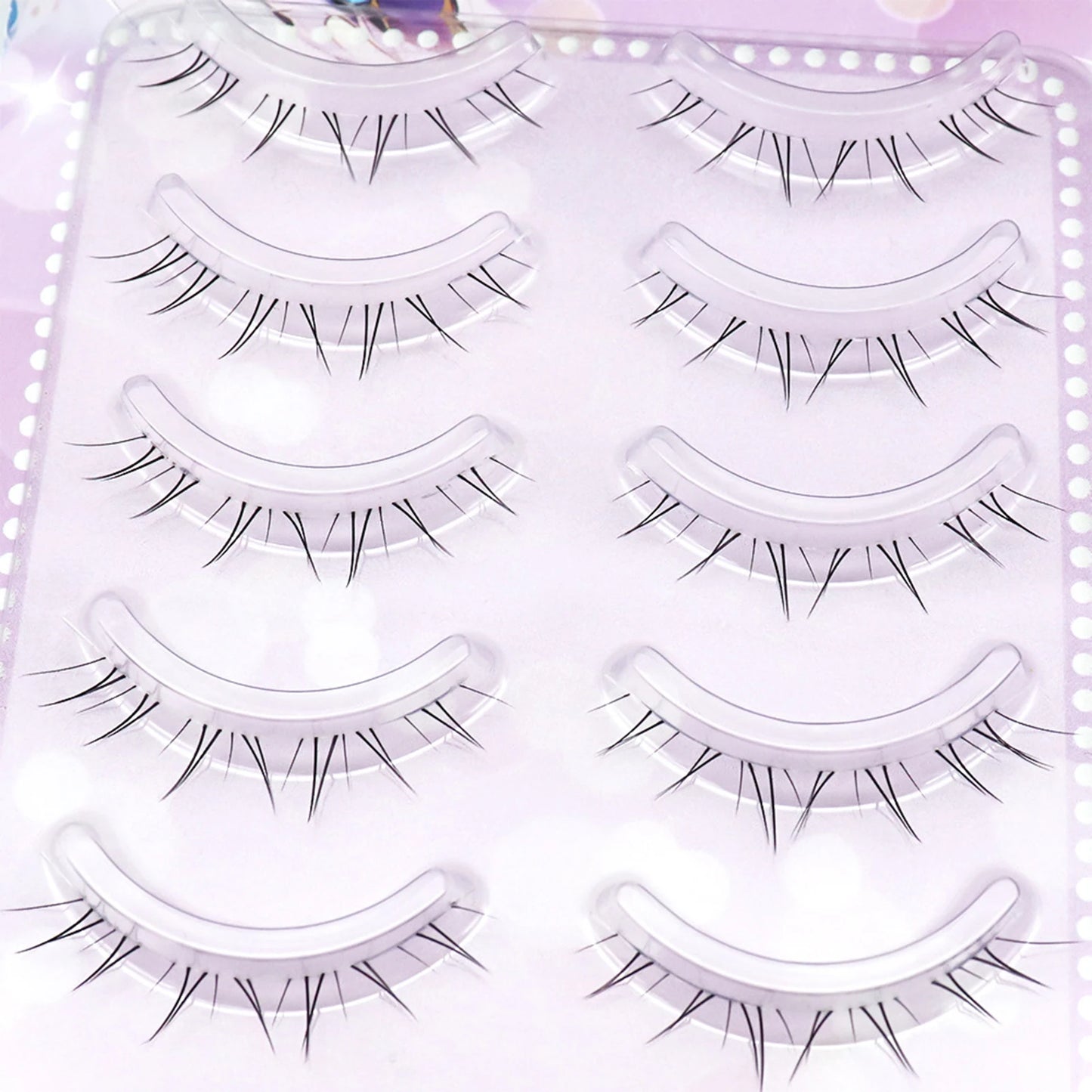 5 Pairs 4-8mm Antique Cartoon Lower False Eyelashes Wispy Cluster Natural Daily Eyelash Extensions For Beauty Eye Cosplay Makeup