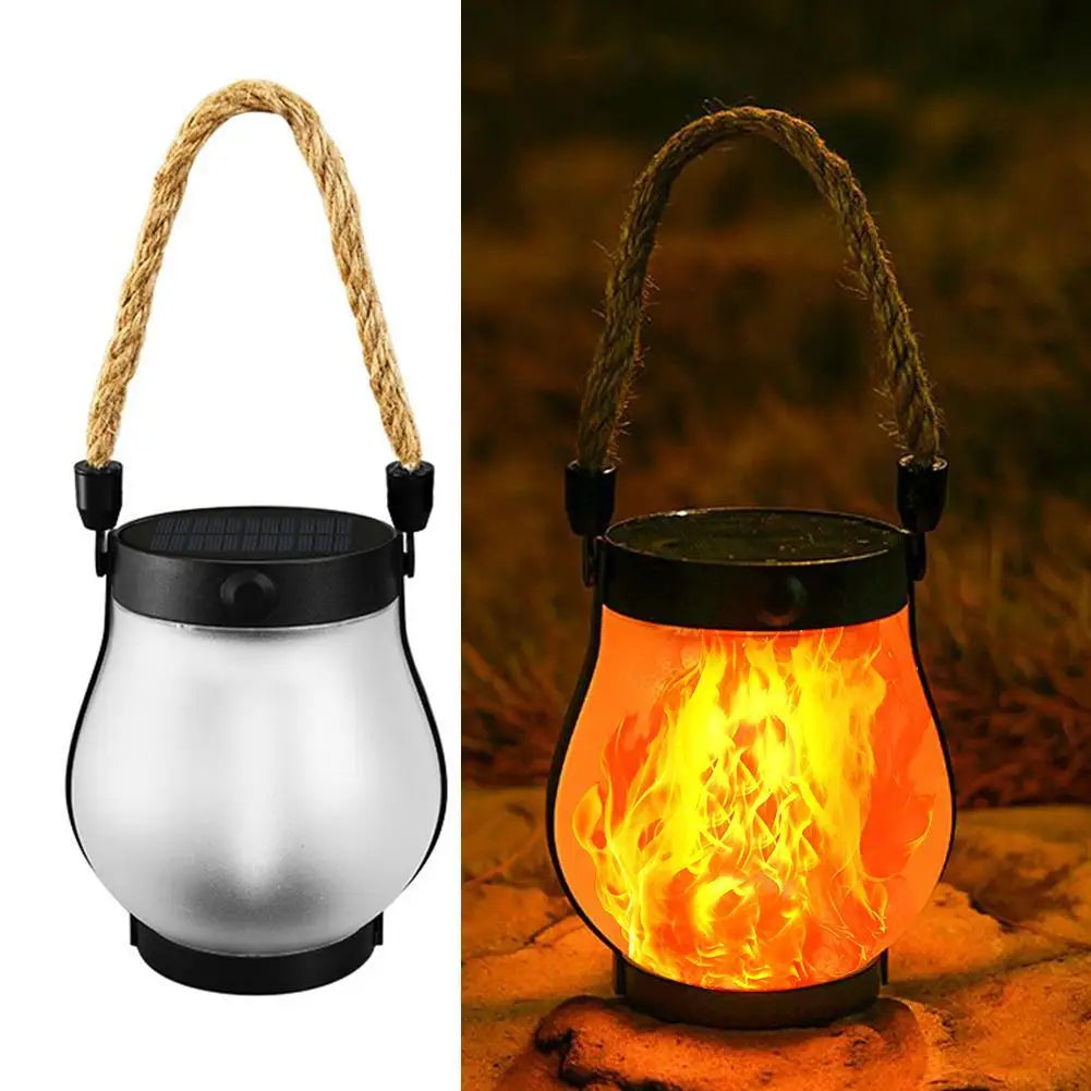 Solar Lanterns Outdoor Waterproof With Realistic Flickering Flame, Dual Charging (USB/Solar) For Yard Patio Garden Porch Decor
