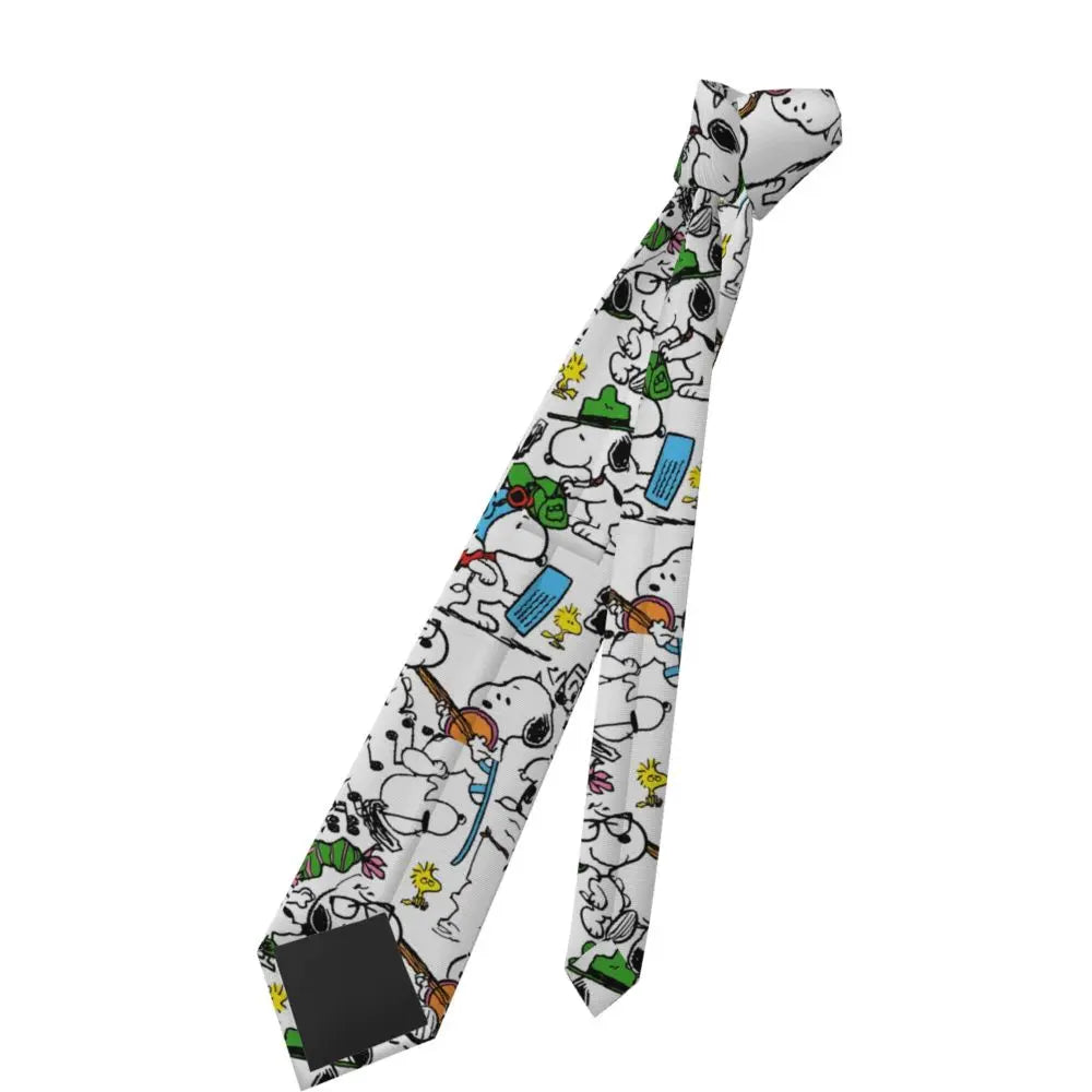 Snoopys & Woodstock Smile Giggle Laugh Neckties Silk 8 cm Neck Tie for Mens Shirt Accessories Cravat Wedding Accessories Office